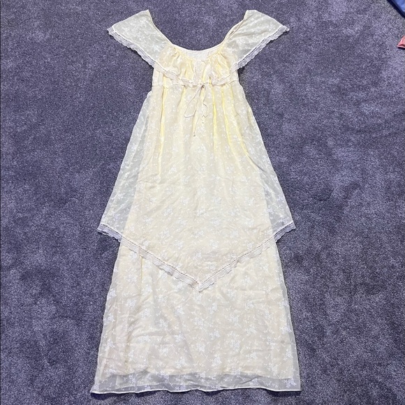 Sz Large vintage Roberta California layered yellow maxi dress - Picture 5 of 12